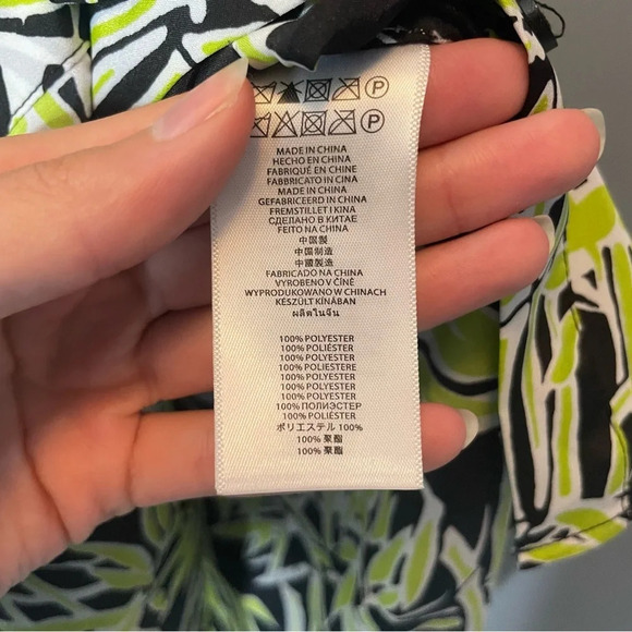 MICHAEL KORS Sleeveless Bamboo Knot Shirt Dress size 12 pear/black - Picture 6 of 12